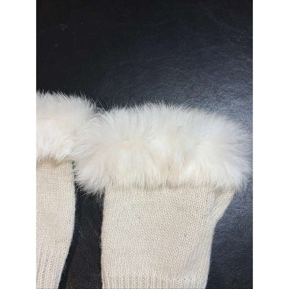 Women Fingerless‎ Gloves Faux Fur Knitted Fall Winter Warmer Wrist